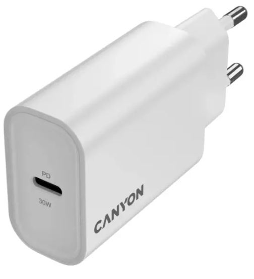 Сетевое зарядное устройство Canyon OnCharge 30CL, 30W White