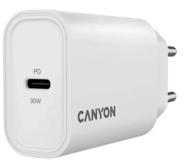 Сетевое зарядное устройство Canyon OnCharge 30CL, 30W White