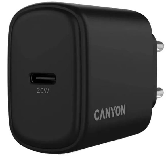 Сетевое зарядное устройство Canyon OnCharge 200, 20W Black