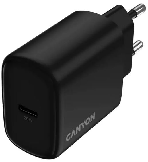Сетевое зарядное устройство Canyon OnCharge 200, 20W Black