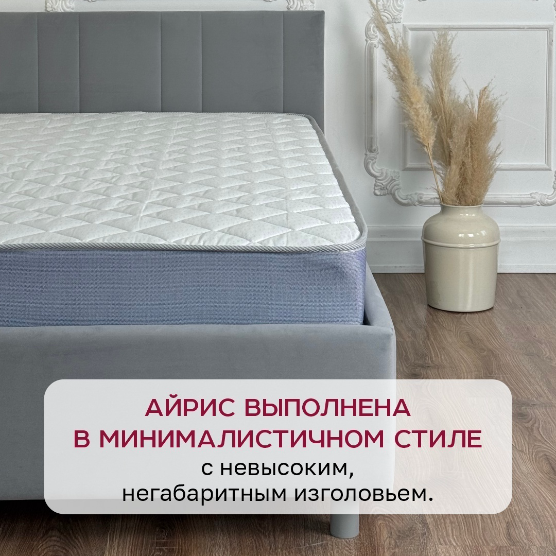 Кровать Dreamo Айрис Берн 120x200см с матрасом серый