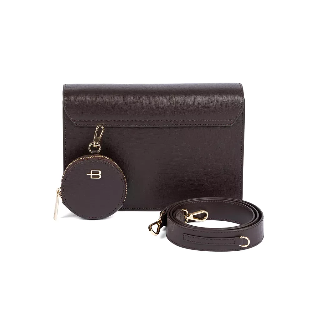 Сумка Baldinini Medium flap w/2 perses Los Angeles 00002422-24516565 коричневая купить,NaN