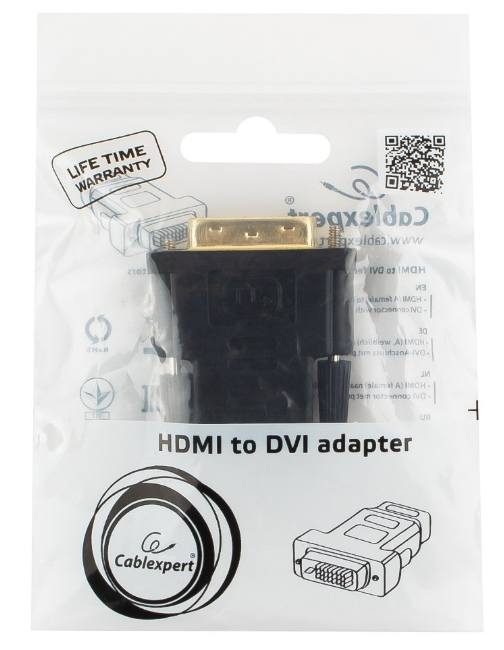 Переходник Cablexpert A-HDMI-DVI-2 19F/19M купить,1590
