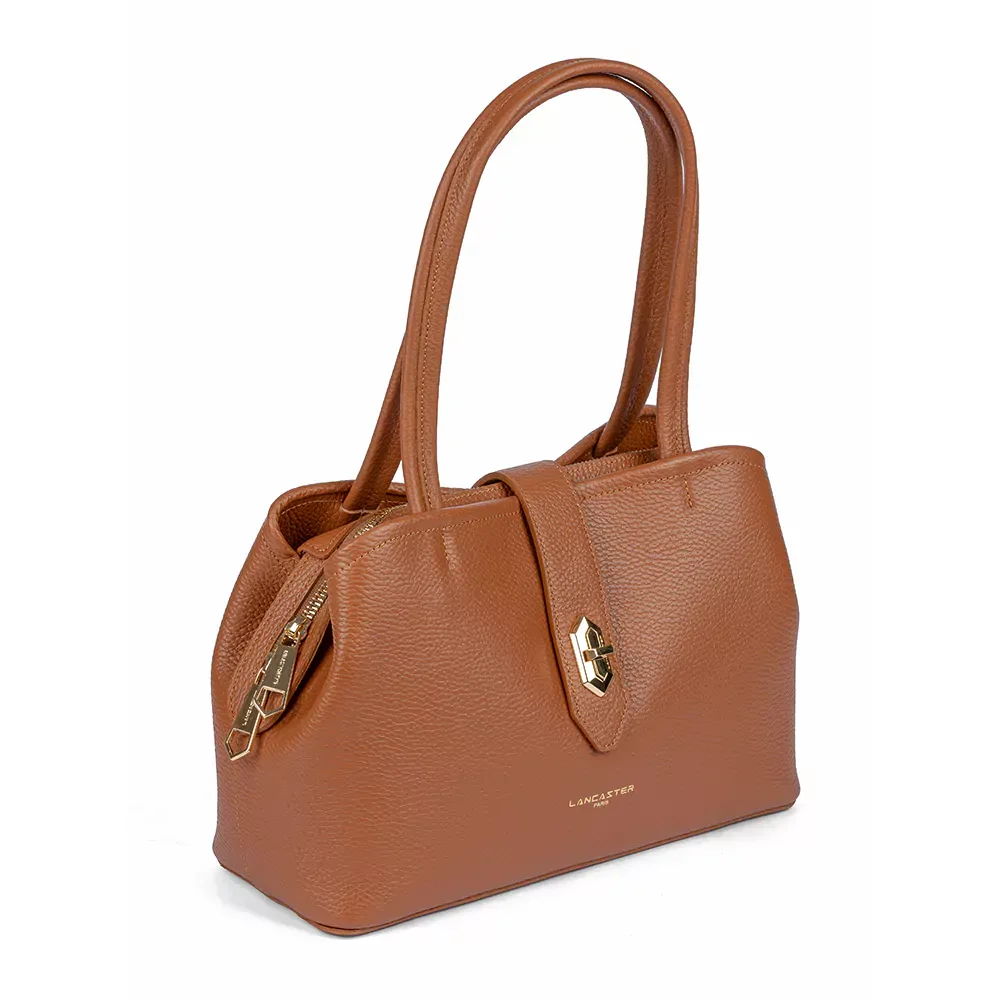 Сумка Lancaster Sac cabas epaule Avec fermoir M Top Double 470-68 коричневая купить,0