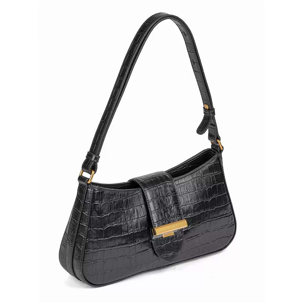 Сумка Lancaster Sac baguette A rabat avec fermoir Exo Iiy 531-019 черная купить,0