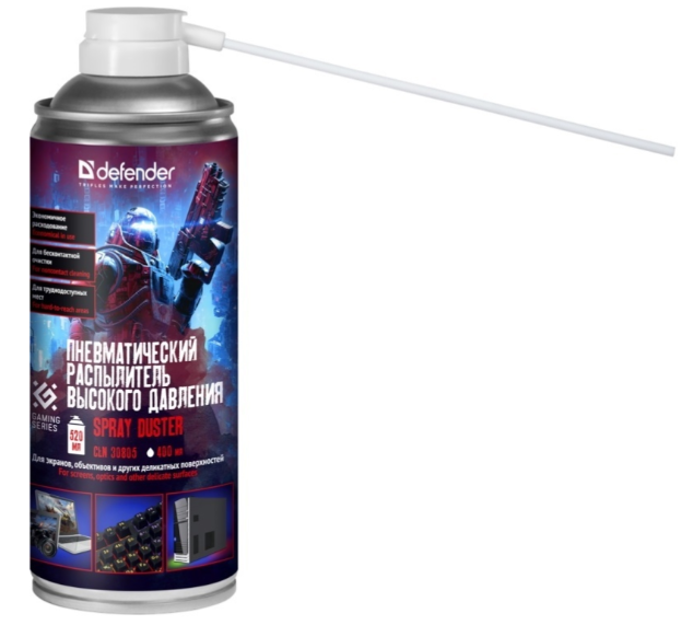 Чистящее средство Defender CLN 30805 Gaming сжатый воздух 400 мл