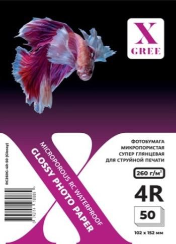 Фотобумага X-Gree Glossy 4R RC260G 50 листов супер глянцевая