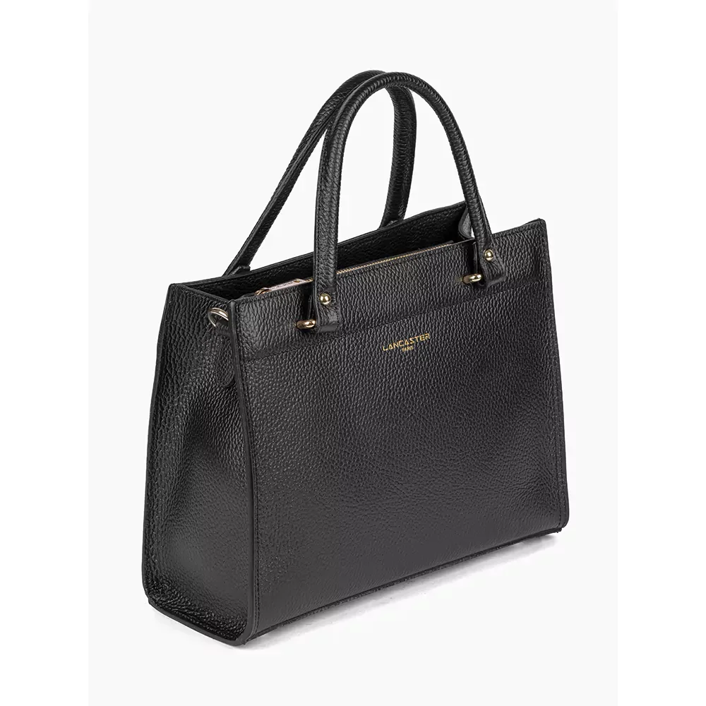 Сумка Lancaster Sac a main Zippe M Foulonne Double 470-63 черная купить,NaN