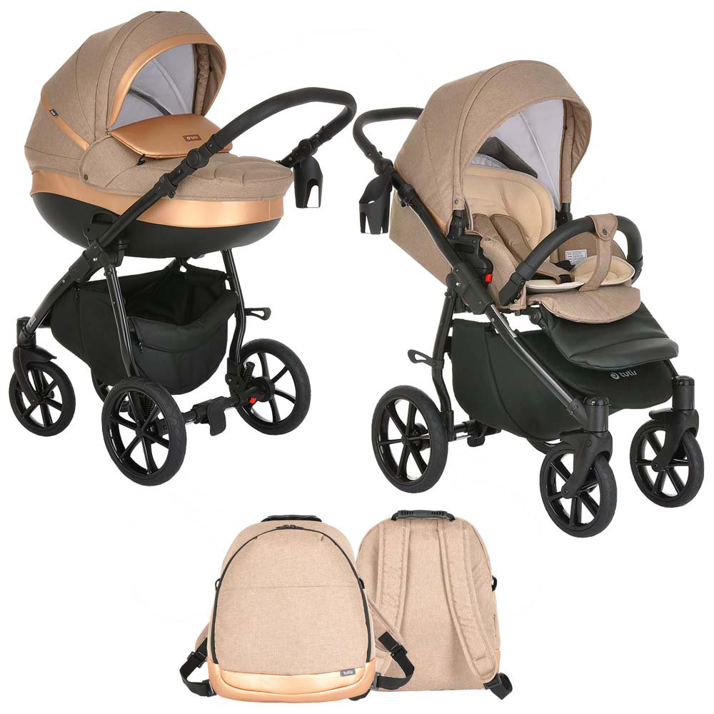 Коляска 2в1 Tutis Nanni Кожа Sand/Gold купить,NaN