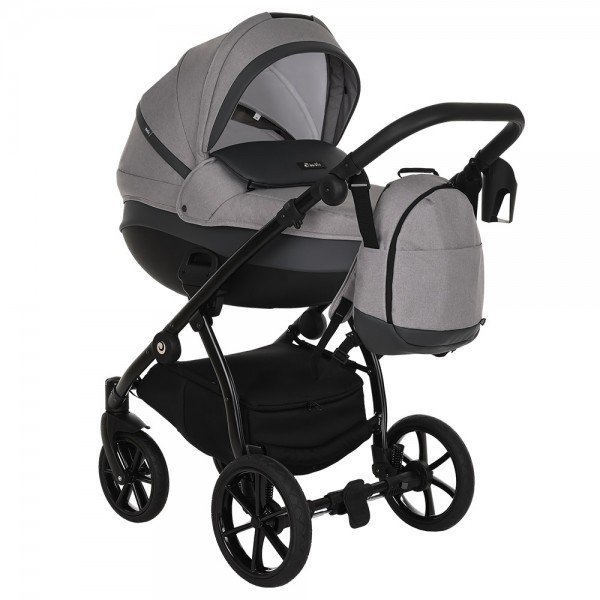 Коляска 2в1 Tutis Nanni Кожа Grey/Dark grey купить,NaN
