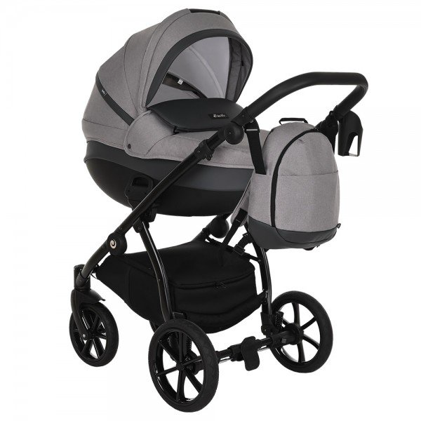 Коляска 2в1 Tutis Nanni Кожа Grey/Dark grey купить,NaN