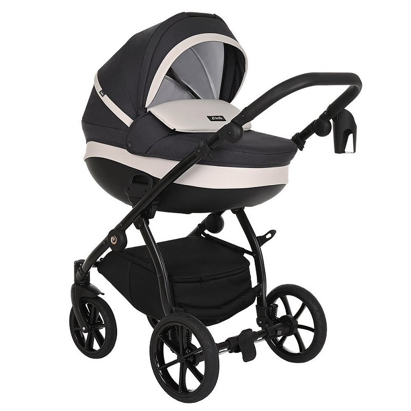 Коляска 2в1 Tutis Nanni Кожа Graphite/Light grey  купить,NaN