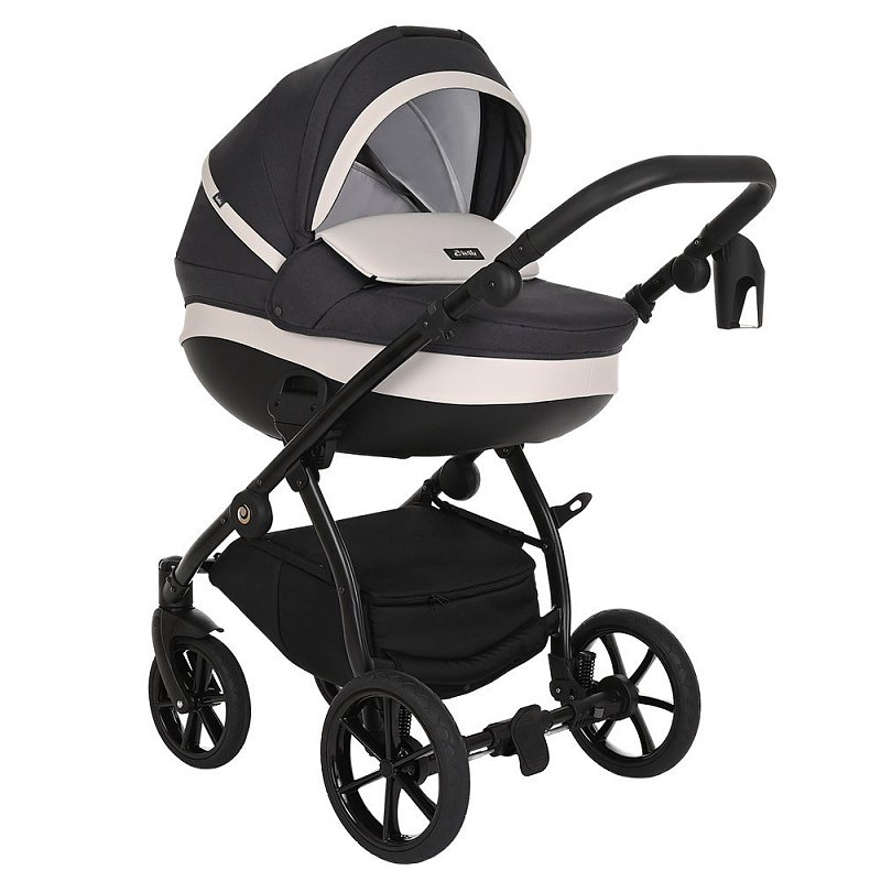 Коляска 2в1 Tutis Nanni Кожа Graphite/Light grey  купить,NaN