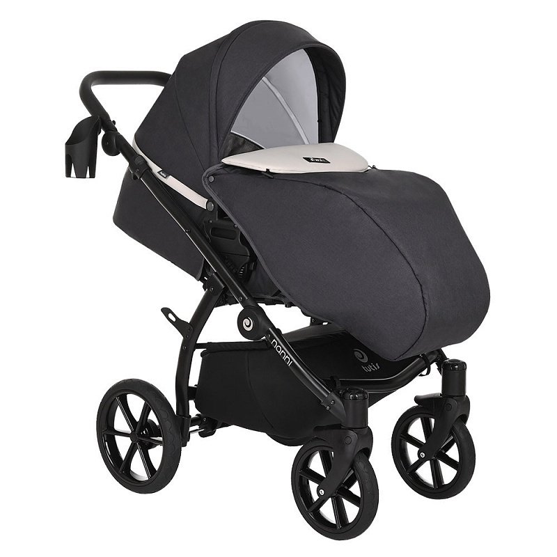 Коляска 2в1 Tutis Nanni Кожа Graphite/Light grey  купить,NaN