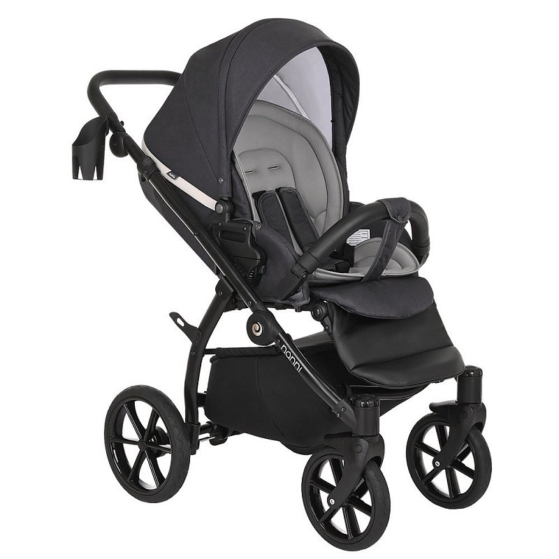 Коляска 2в1 Tutis Nanni Кожа Graphite/Light grey  купить,NaN