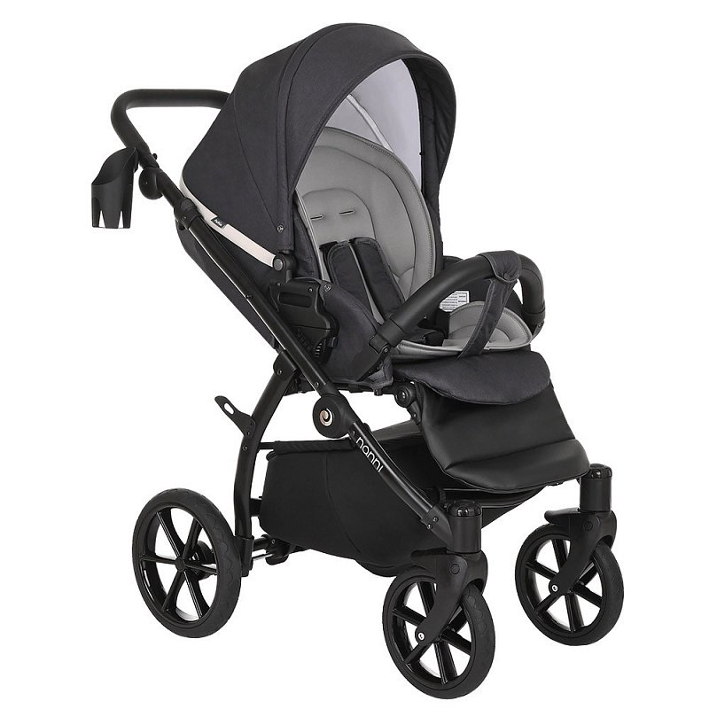 Коляска 2в1 Tutis Nanni Кожа Graphite/Light grey  купить,NaN