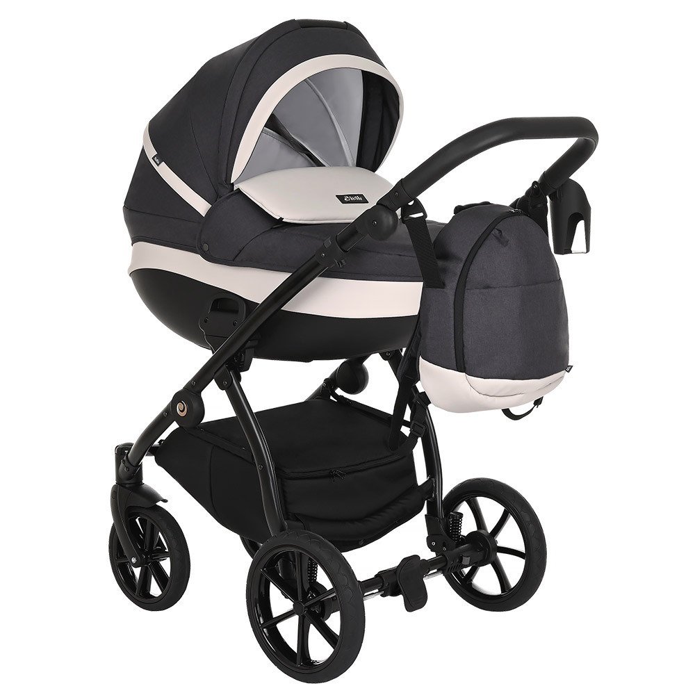 Коляска 2в1 Tutis Nanni Кожа Graphite/Light grey  купить,NaN
