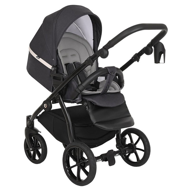 Коляска 2в1 Tutis Nanni Кожа Graphite/Light grey  купить,NaN