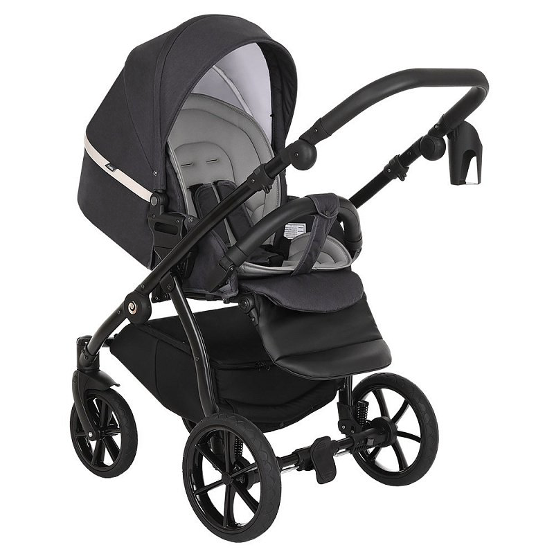 Коляска 2в1 Tutis Nanni Кожа Graphite/Light grey  купить,NaN