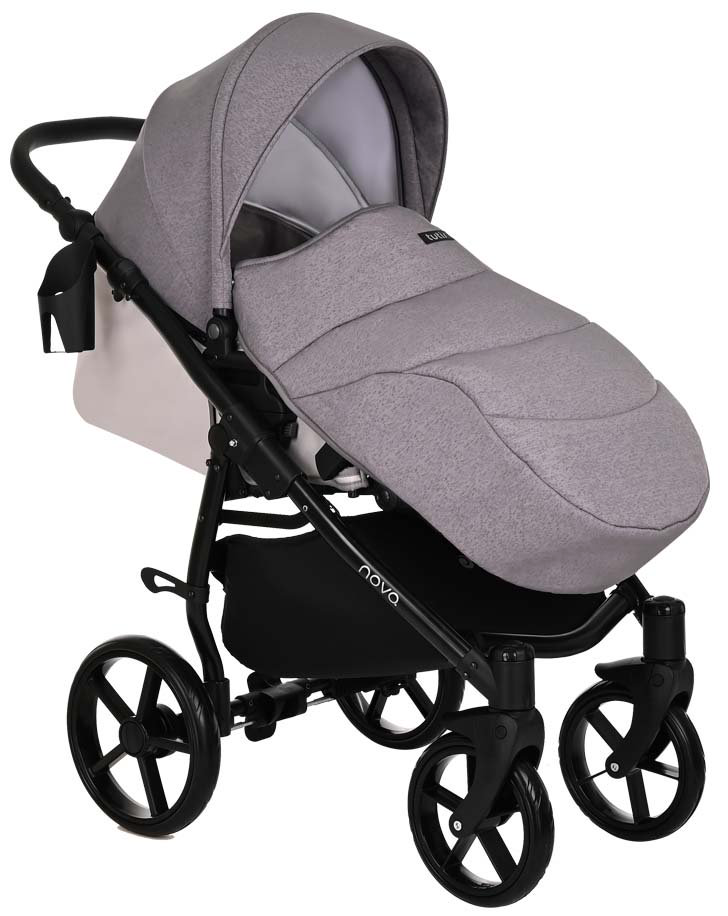 Коляска 2в1 Tutis Novo Кожа Pearl Metalic/Grey Reflective Print купить,NaN