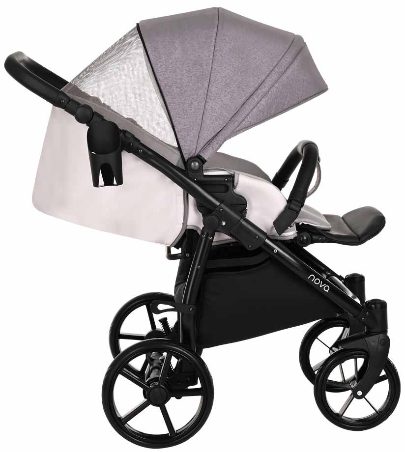 Коляска 2в1 Tutis Novo Кожа Pearl Metalic/Grey Reflective Print купить,NaN