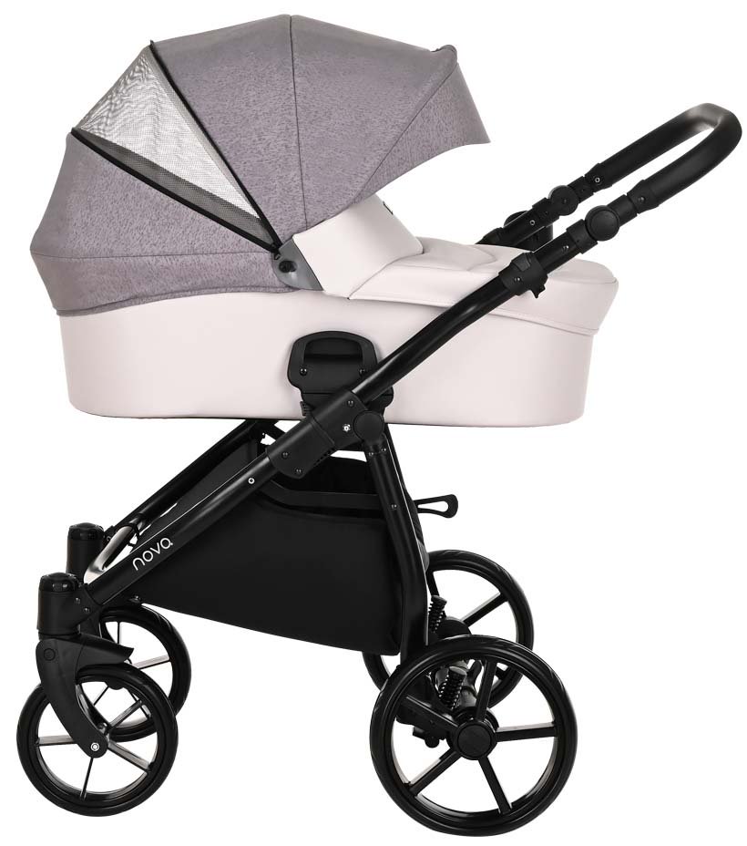 Коляска 2в1 Tutis Novo Кожа Pearl Metalic/Grey Reflective Print купить,NaN