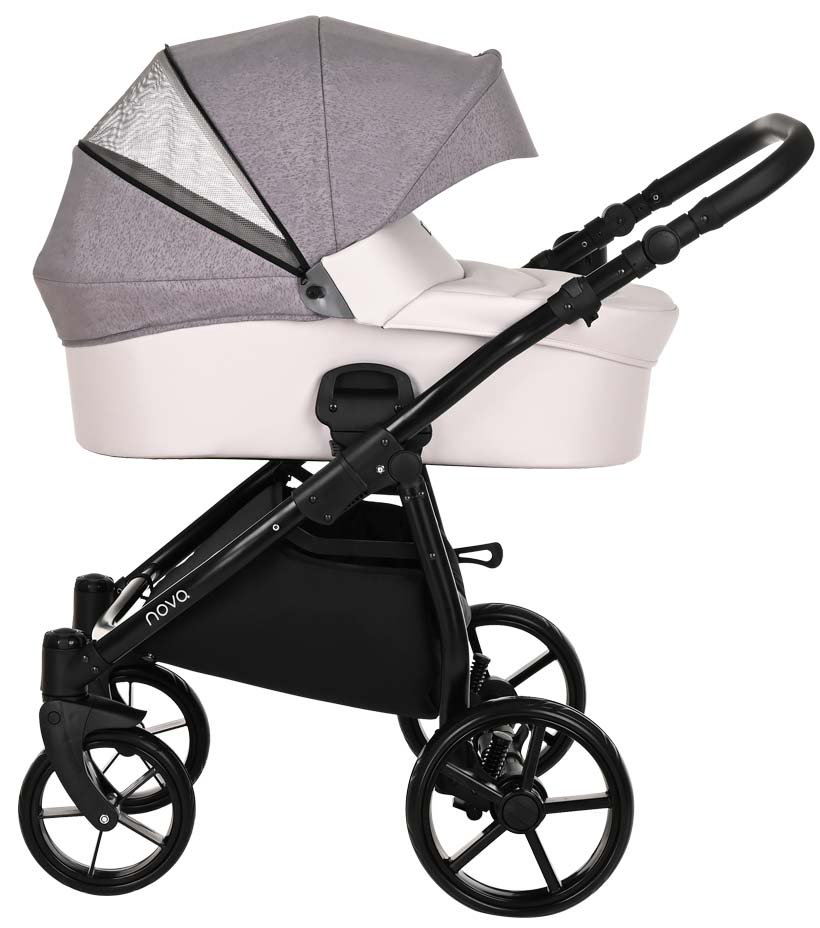 Коляска 2в1 Tutis Novo Кожа Pearl Metalic/Grey Reflective Print купить,NaN