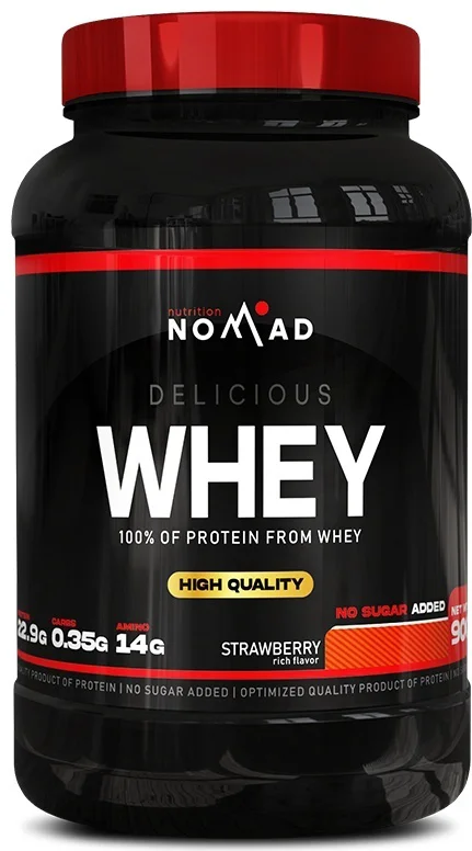 Протеин Nomad Nutrition Whey Protein Клубника 908гр 123кКал