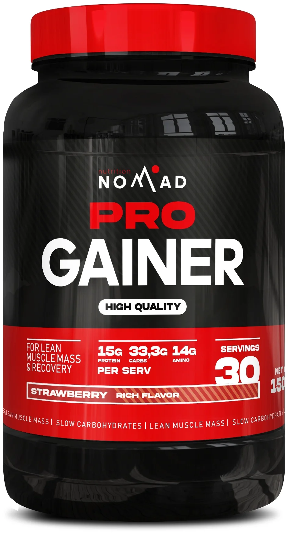 Гейнер Nomad Nutrition PRO Gainer Клубника 1500гр 202кКал