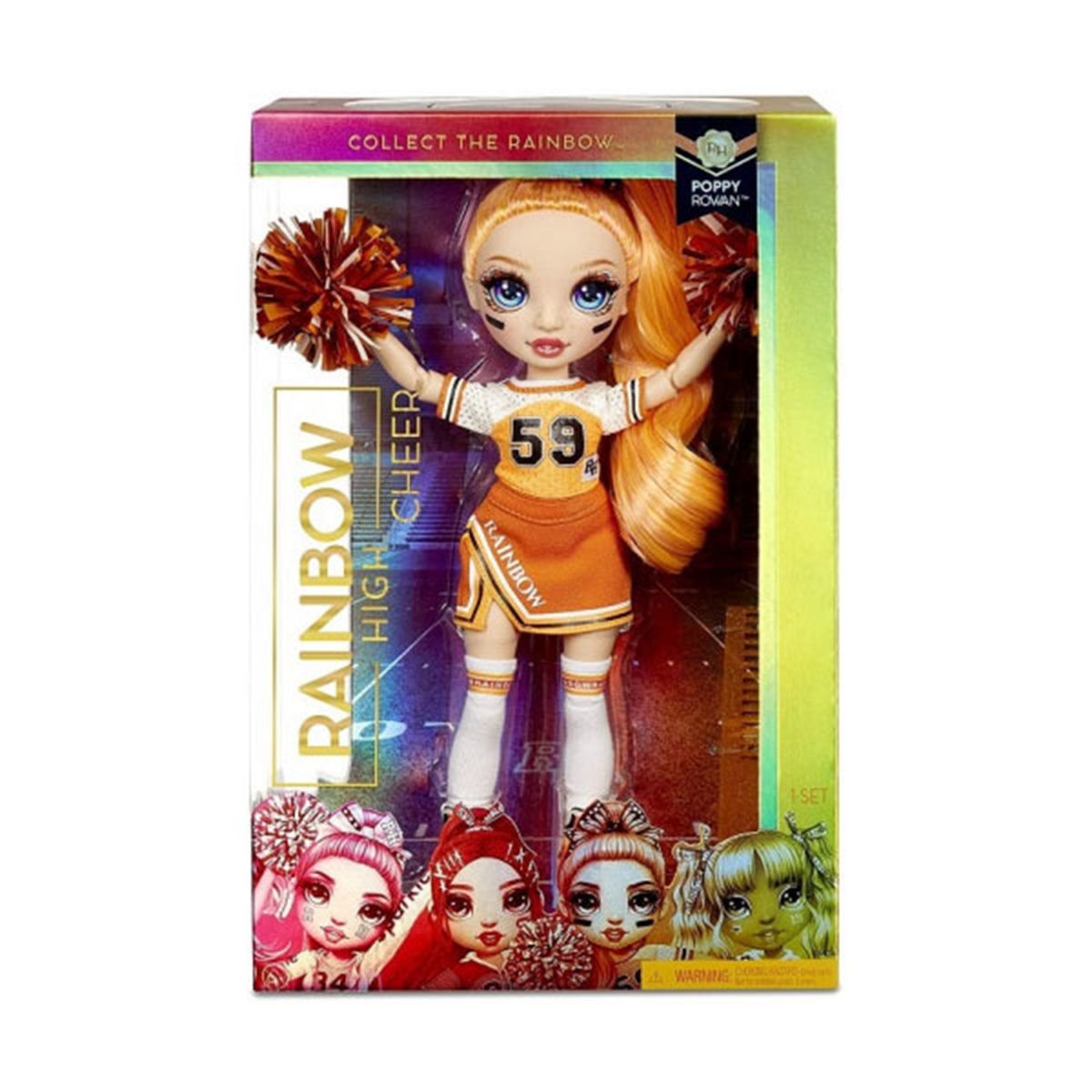 Кукла Poopsie Rainbow high cheer doll-poppy rowan  orange 28см купить,NaN
