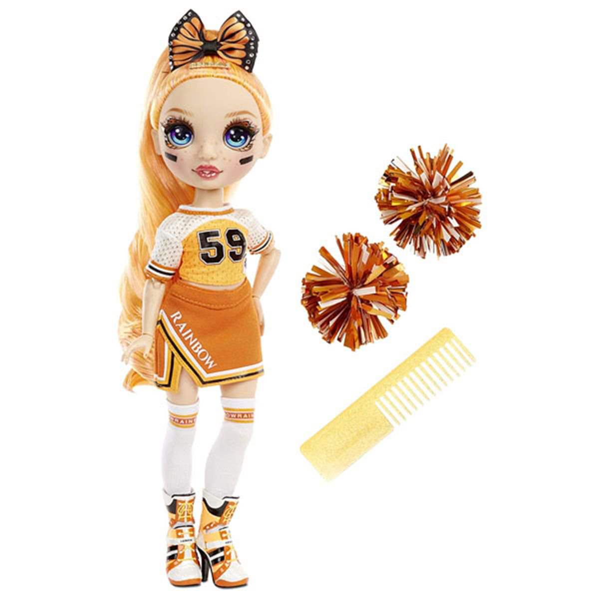 Кукла Poopsie Rainbow high cheer doll-poppy rowan  orange 28см купить,NaN