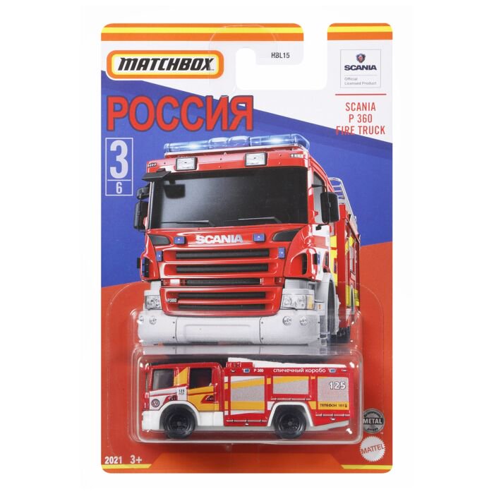 Машинка Mattel Matchbox best of Russia-scania P360 firetruck купить,NaN