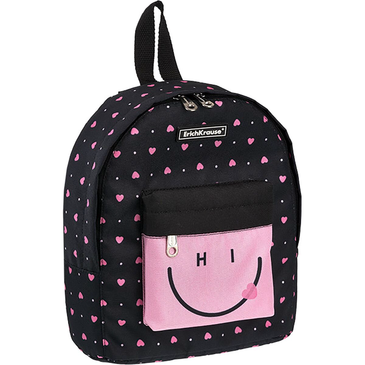 Рюкзак Erich Krause EasyLine Smile 6л черно-розовый купить,NaN