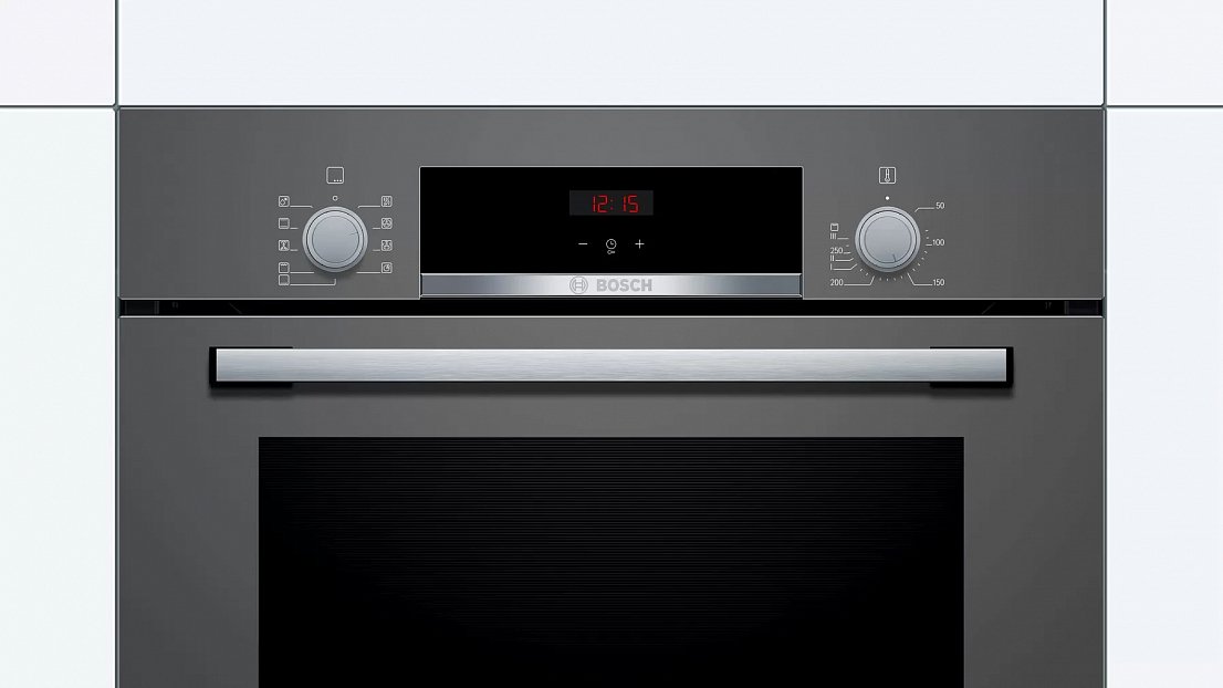 Электрический духовой шкаф Bosch HBF534EH1T серый - ForteMarket Электрический духовой шкаф Bosch HBF534EH1T серый купить,0