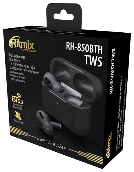 Наушники Ritmix RH-850BTH TWS черные