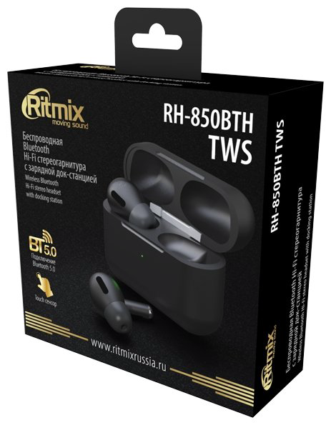 Наушники Ritmix RH-850BTH TWS черные купить,NaN