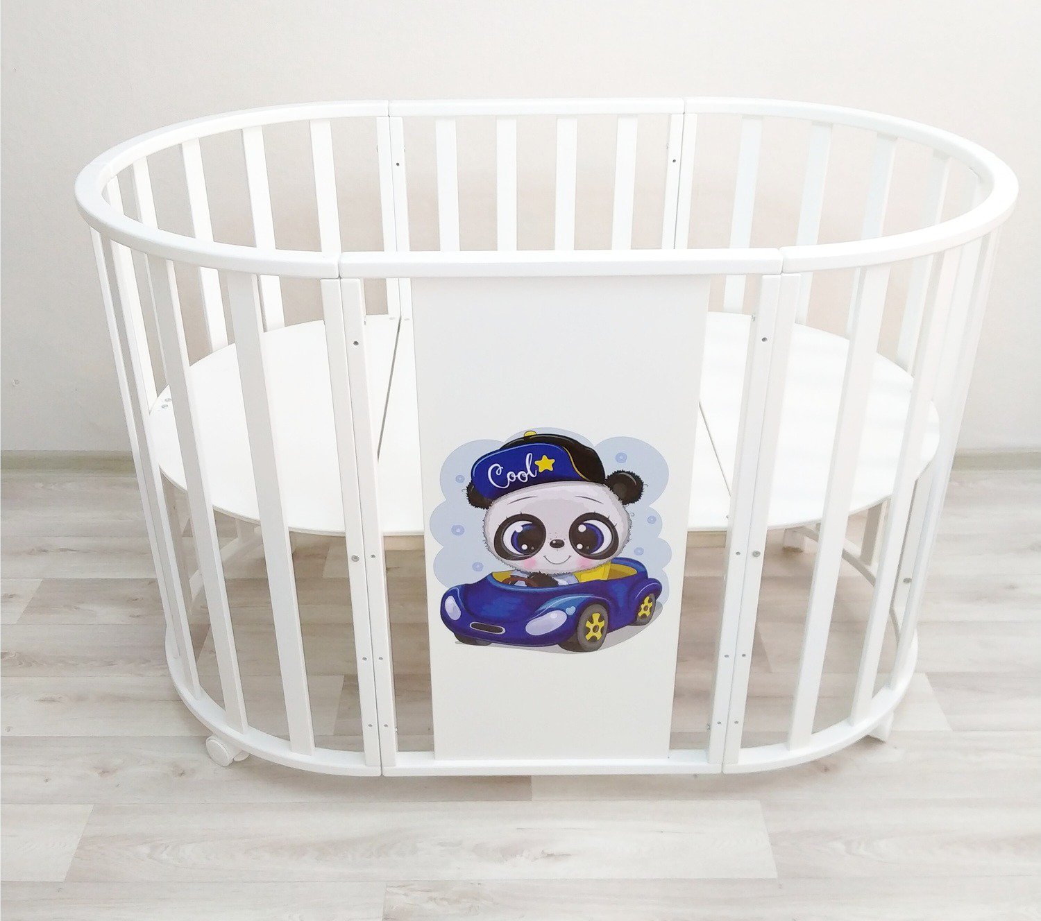 Кроватка-манеж Newborn 7&1 Boy Pendulum белая