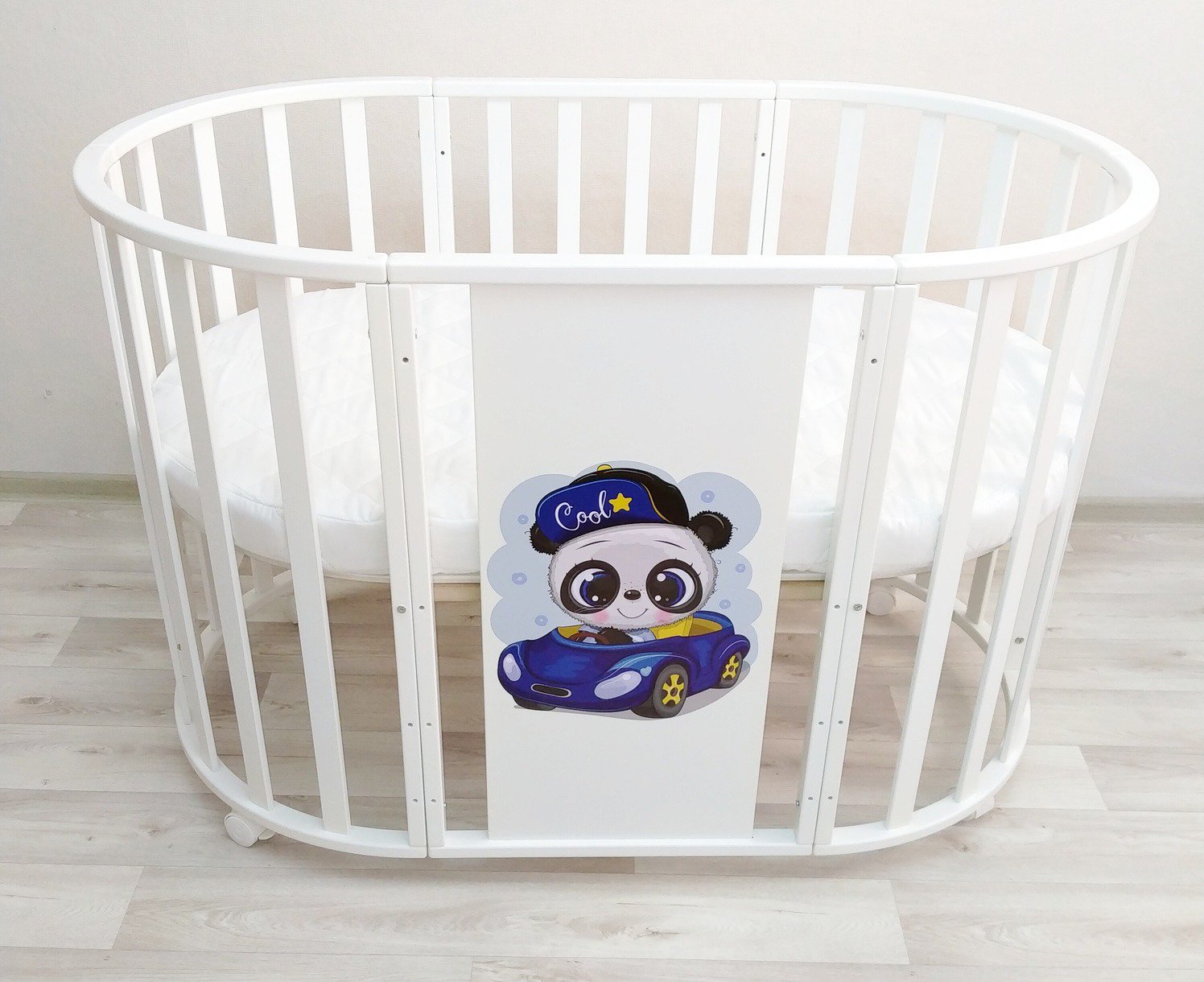 Кроватка-манеж Newborn 7&1 Boy Pendulum 2 Mattresses белая
