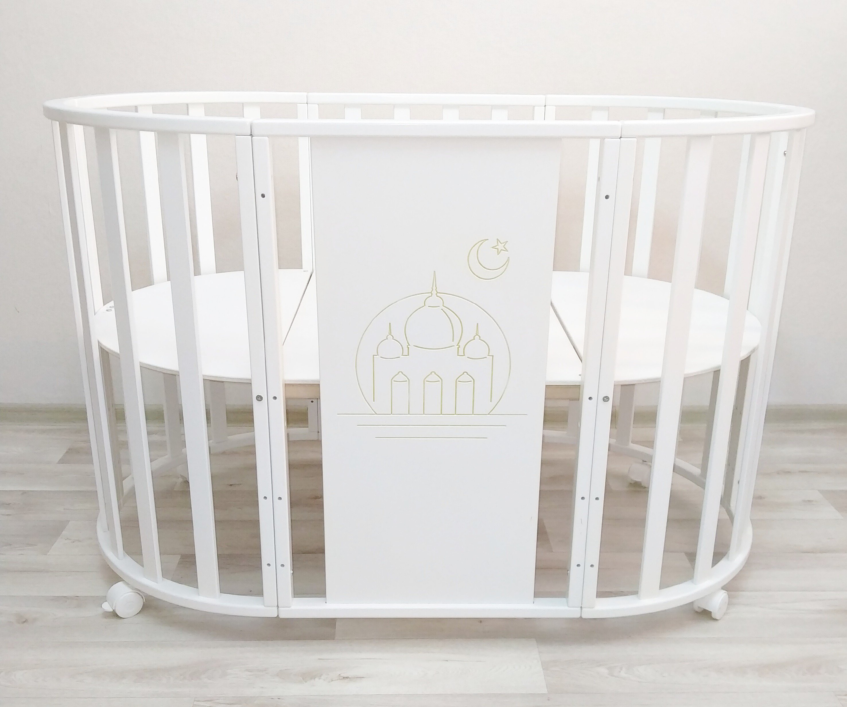 Кроватка-манеж Newborn 7&1 Mosque pendulum 2 mattresses белая