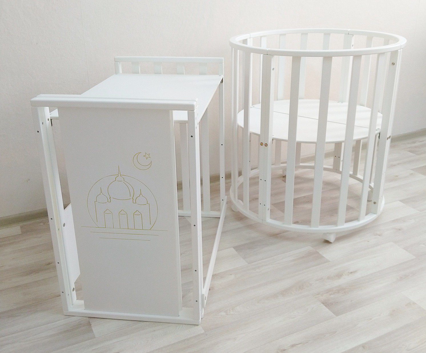 Кроватка-манеж Newborn 7&1 Mosque белая