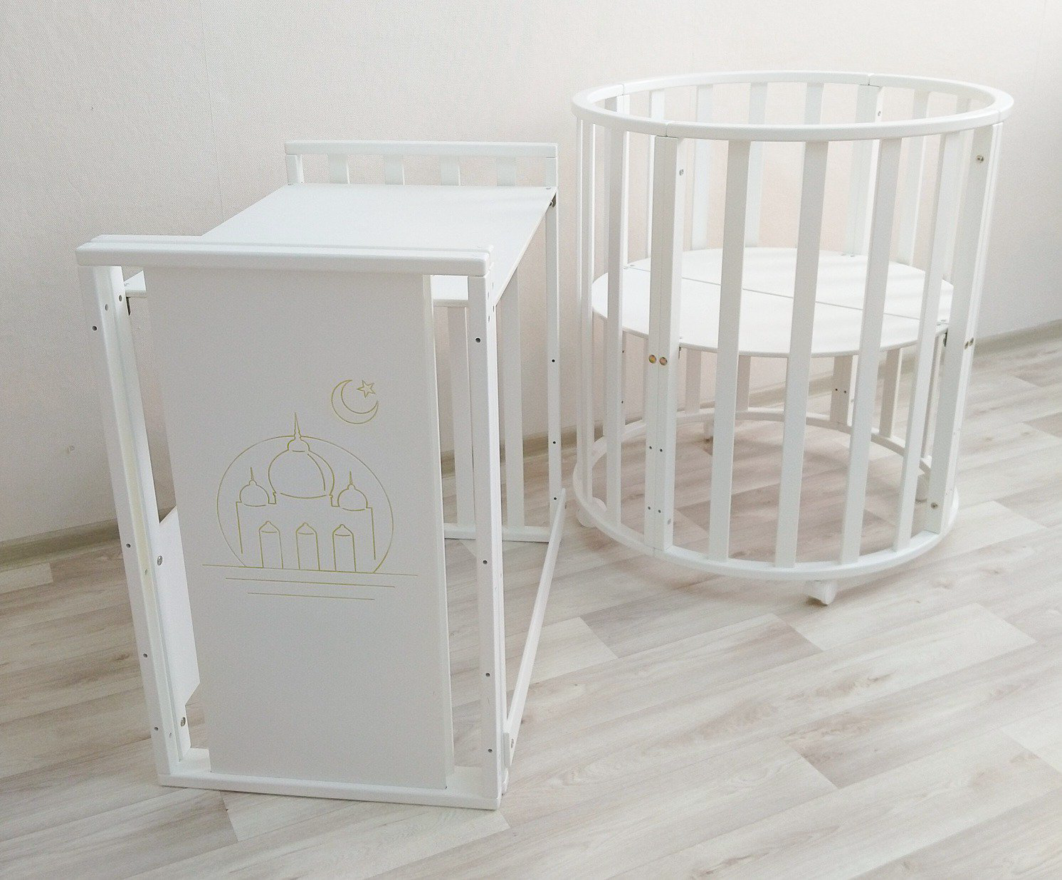 Кроватка-манеж Newborn 7&1 Mosque белая купить,NaN