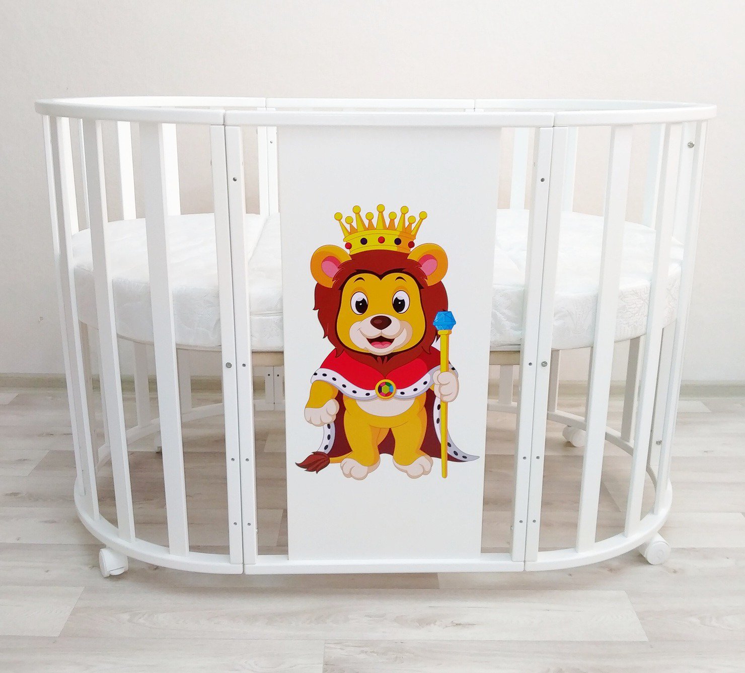 Кроватка-манеж Newborn 7&1 lion king transform mattress белая