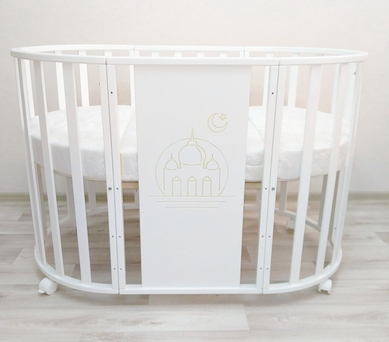 Кроватка-манеж Newborn 7&1 Mosque transform mattress белая купить,NaN