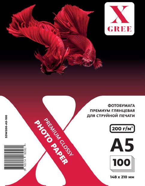 Фотобумага X-Gree Premium A5 53W200 100 листов глянцевая