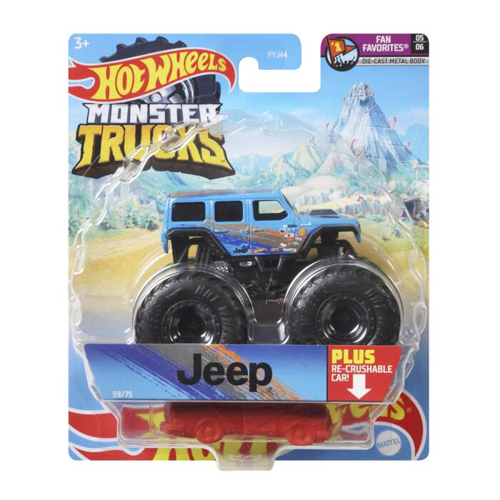 Машинка Hot Wheels Monster Trucks 1:64 Jeep  FYJ44/GWK01 купить,NaN