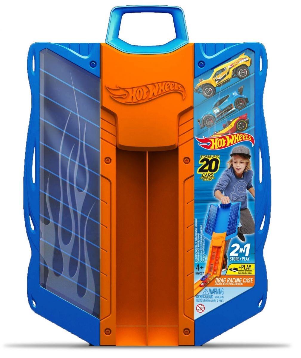 Портативный кейс Hot Wheels License для хранения 20 машинок оранжево-синий купить,NaN