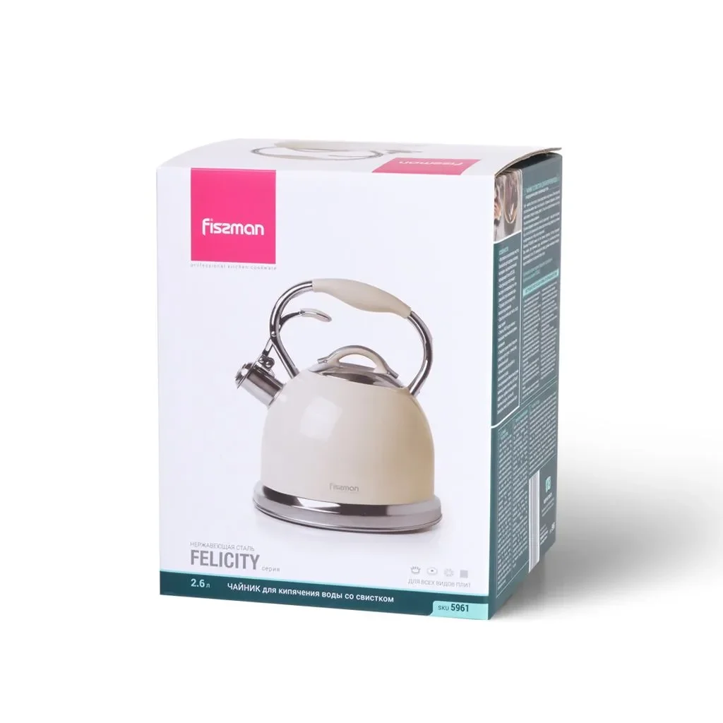 Чайник Fissman Felicity 2.6л бежевый - ForteMarket Чайник Fissman Felicity 2.6л бежевый купить,0