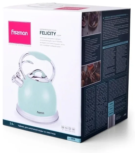 Чайник Fissman Felicity 2.6л голубой - ForteMarket Чайник Fissman Felicity 2.6л голубой купить,0