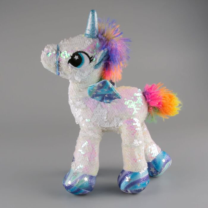 Мягкая игрушка Bulu-Xiong Plush Единорог  с пайетками белый 30см купить,NaN