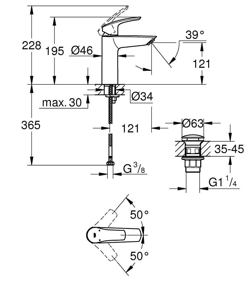 Смеситель для раковины Grohe Eurosmart 23923003 купить,NaN